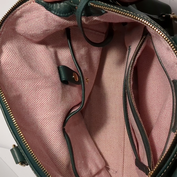 Dooney &Bourke Dillen Hunter green pebbled leather satchel - Picture 5 of 12